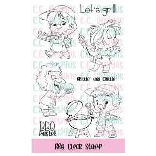 C.C. Designs, clear stamp, BBQ