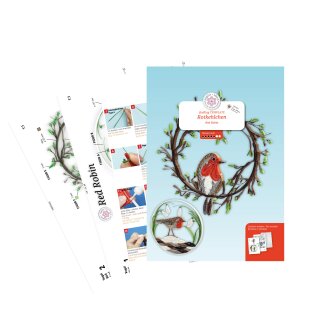 papier + ideen: Quilling Anleitung, Red Robin Rotkehlchen