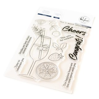 Pinkfresh Studio, clear stamp, Cheers