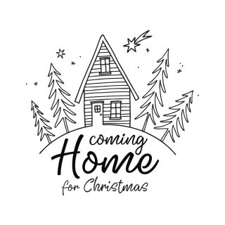 Butterer, Stempel "Coming Home for Christmas ", 7x7cm
