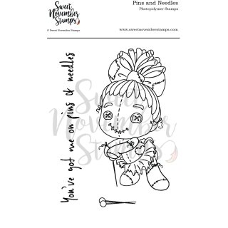 Sweet November Stamps, clear stamp, Pins and Needles