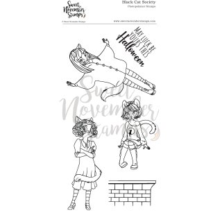 Sweet November Stamps, clear stamp, Black Cat Society