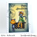 Sweet November Stamps, clear stamp, Black Cat Society