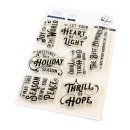 Pinkfresh Studio, clear stamp, Holiday Greetings Sentiments