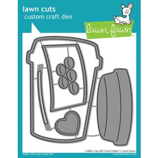 Lawn Fawn, lawn cuts/ Stanzschablone, coffee cup gift card holder