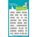 Lawn Fawn, clear stamp, henrys build-a-sentiment: family