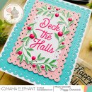 Mama Elephant, clear stamp, HOLLY AND LEAVES