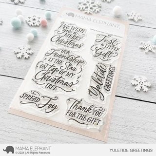 Mama Elephant, clear stamp, YULETIDE GREETINGS