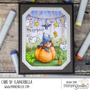 Stamping Bella, Rubber Stamp, LITTLE WITCH AT THE PUMPKIN PATCH
