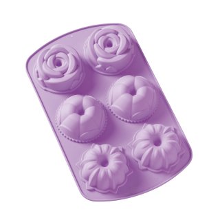 Silikonform, Mini Kuchen, 25,5x17,5 cm, 6fach
