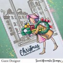 Sweet November Stamps, clear stamp, Retro Christmas Shoppers