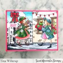 Sweet November Stamps, clear stamp, Retro Christmas Shoppers