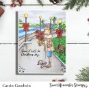 Sweet November Stamps, clear stamp, Retro Christmas Shoppers