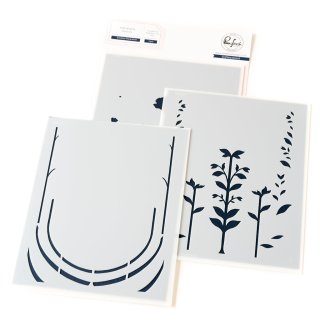Pinkfresh Studio, Stencil, Art Deco Floral Arch