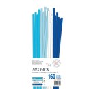 papier + ideen, Quilling Papierstreifen MIX Winterblau,...