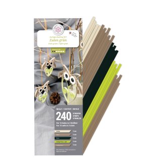 papier + ideen: Quilling Kit, Eulen grün