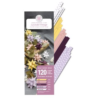 papier + ideen, Fröbelstern Mix 10mm, Lavendel Vintage