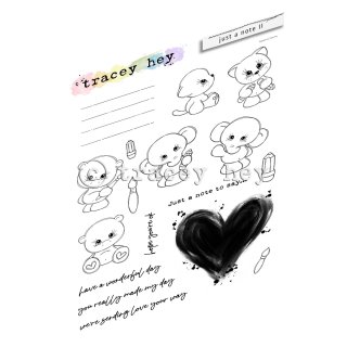 Tracey Hey, clear stamp A5, "Just a Note II"