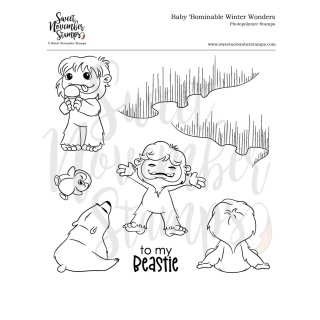 Sweet November Stamps, clear stamp, Baby Bominable Winter...