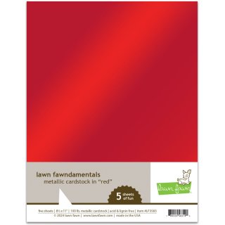Lawn Fawn, metallic cardstock - red , Block 5 Blatt, 8 1/2" x 11"
