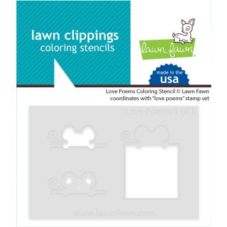 Lawn Fawn, coloring stencils, love poems
