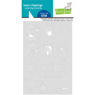Lawn Fawn, coloring stencils, toboggan together
