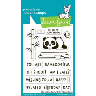Lawn Fawn, clear stamp, i heart pandas add-on