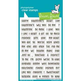 Lawn Fawn, clear stamp, henrys build-a-sentiment: love