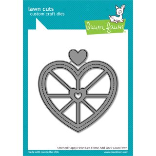 Lawn Fawn, lawn cuts/ Stanzschablone, stitched happy heart geo frame add-on
