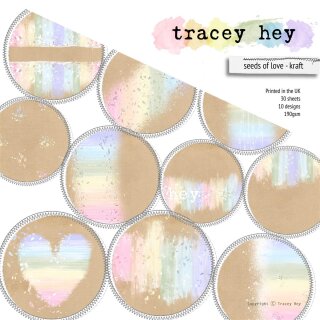 Tracey Hey, Paper Pad – seeds of love -Kraft