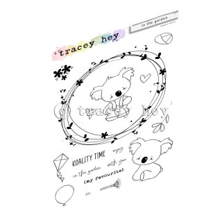 Tracey Hey, clear stamp A6, "in the garden"