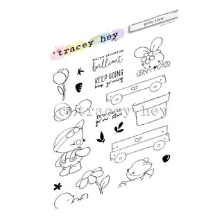 Tracey Hey, clear stamp A6, "grow slow"
