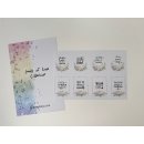 Tracey Hey, A6 White Sticker Sheet Set &ndash; Seeds of Love Collection