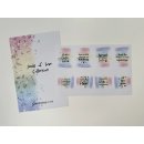 Tracey Hey, A6 White Sticker Sheet Set &ndash; Seeds of Love Collection