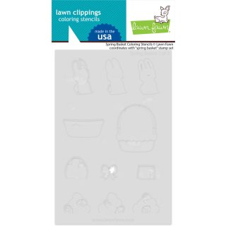 Lawn Fawn, coloring stencils, spring basket
