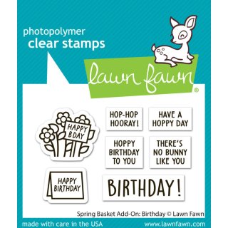 Lawn Fawn, clear stamp, spring basket add-on: birthday