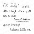 Stamping Bella, Rubber Stamp, BABY SENTIMENT SET