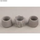 Silikon Gie&szlig;formen Set T&ouml;pfchen, 3tlg., 3 Designs, 7x5,5cm