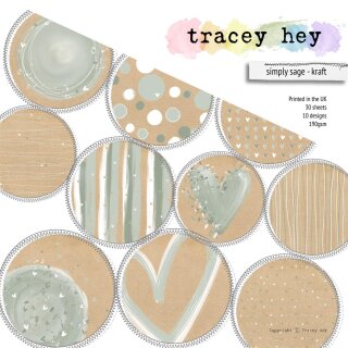 Tracey Hey, Paper Pad – simply sage - kraft