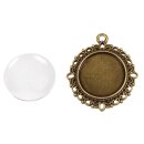 Metall- Fassung: Anhänger  mit Zierrand, 3 cm...