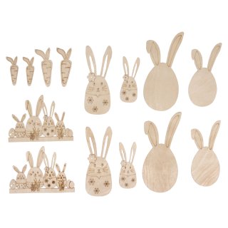 Furnierholz Osterhasen & Freunde, 3,9-8,8cm,...