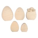 Holz Deko Ostereier, 4,5-7,5cm, Stärke 6mm, 5...