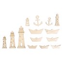 Holz Boote, Leuchtturm & Co, 1,5-9 cm, 14 Stück,...