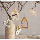 Holz Girlande Vogel&Co., 0,8-9 cm, mit Kordel, 1 Set,...
