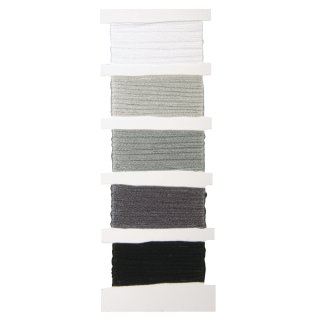 Baumwoll- Garn Stitch & Knot, 5 Farben je 10 m, steingrau