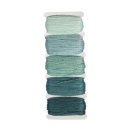 Baumwoll- Garn Stitch &amp; Knot, 5 Farben je 10 m, blaugr&uuml;n