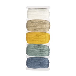 Baumwoll- Garn Stitch & Knot, 5 Farben je 10 m, pastell