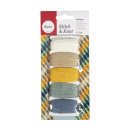 Baumwoll- Garn Stitch &amp; Knot, 5 Farben je 10 m, pastell