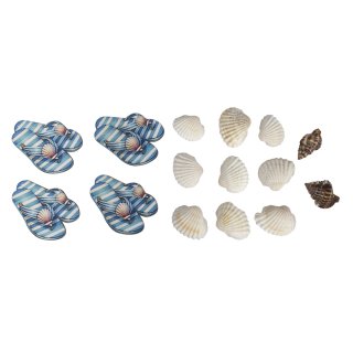 Streuteile Beachtime, 2-4 cm, m. Muscheln, 15 Stück