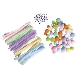 Pompon Chenille Wackelaugen Mix, sortiert, 125...